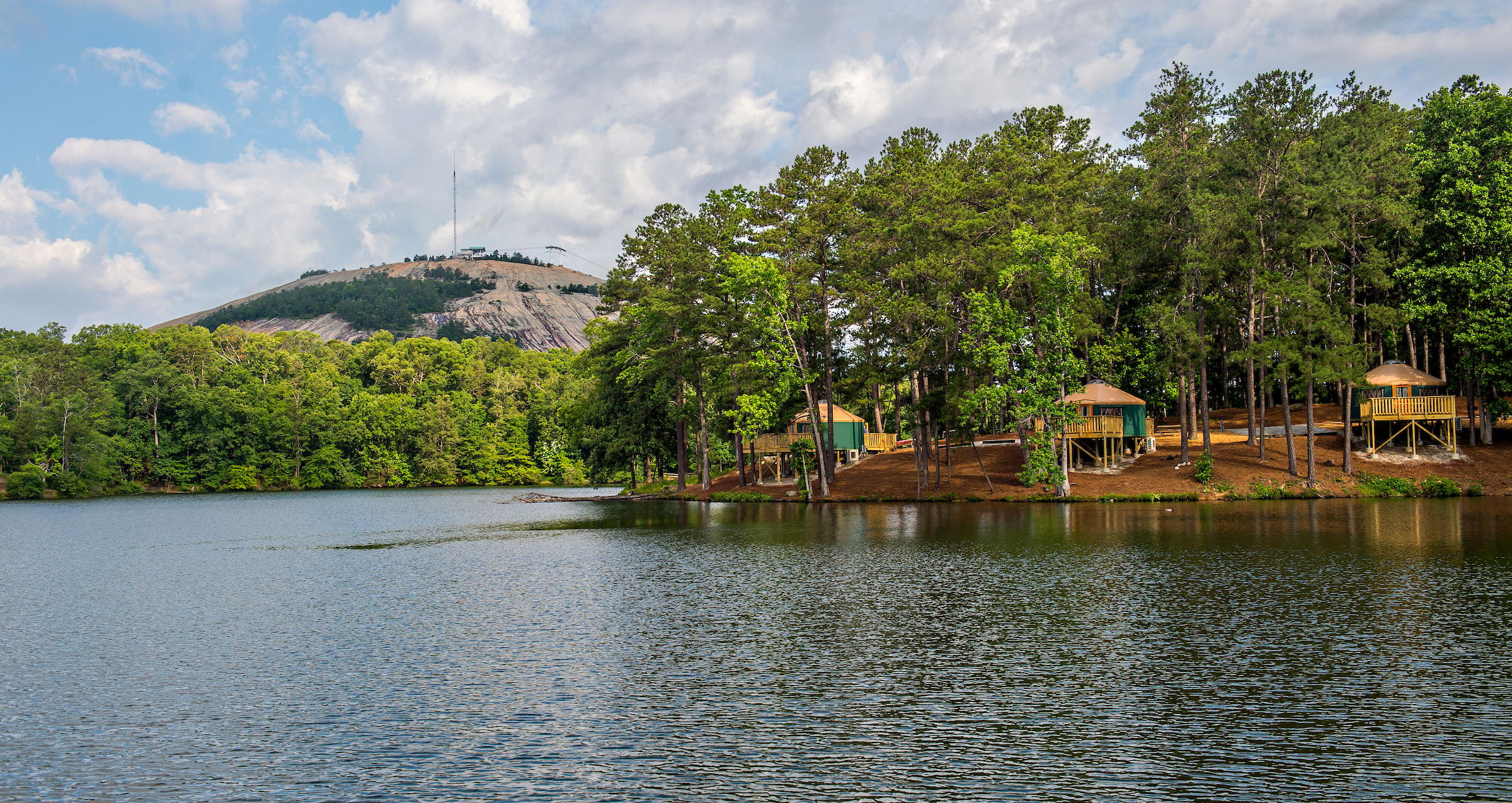 Stone Mountain Lake overlooking the mountain