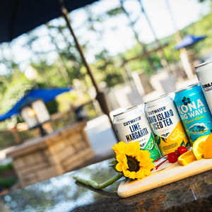Cans of Drinks Poolside